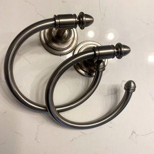 Towel holders (set of 2) brushed nickel
